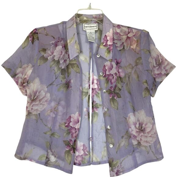 VTG Karin Stevens Dress Set 10 Maxi Sheer Floral Chiffon Ethereal Fairy Wedding - Picture 11 of 15